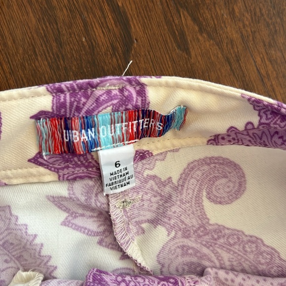 Urban Outfitters purple & cream paisley pants size 6 - Picture 3 of 5